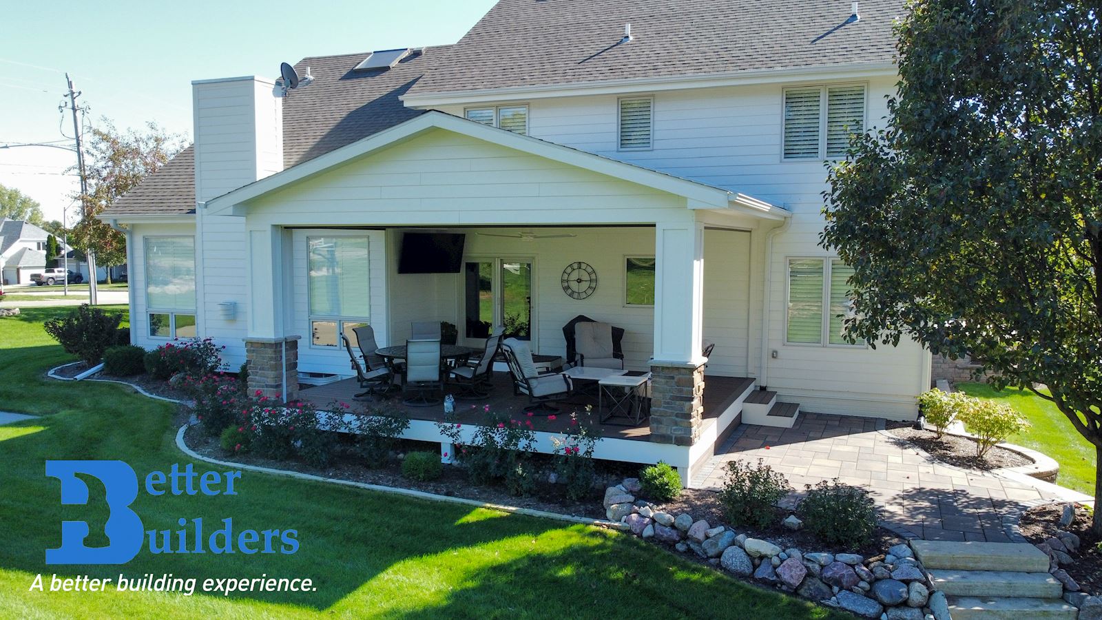 Covered Deck, PVC Composite Deck and Outdoor Living in Waukee Iowa